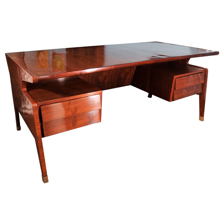 Sculptural Rosewood Desk at 1stdibs