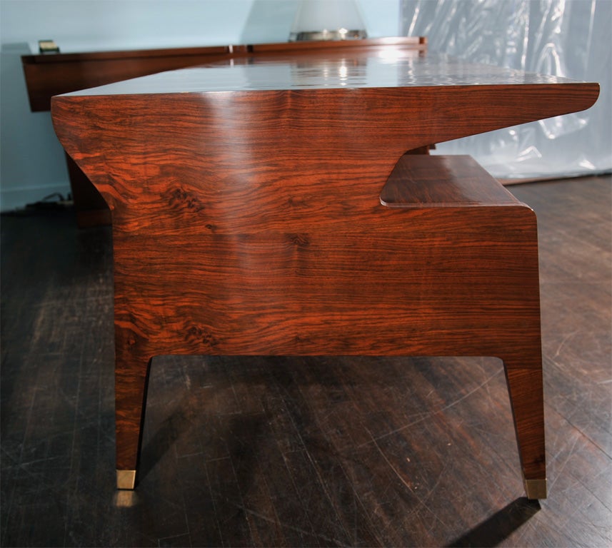 Sculptural Rosewood Desk at 1stdibs