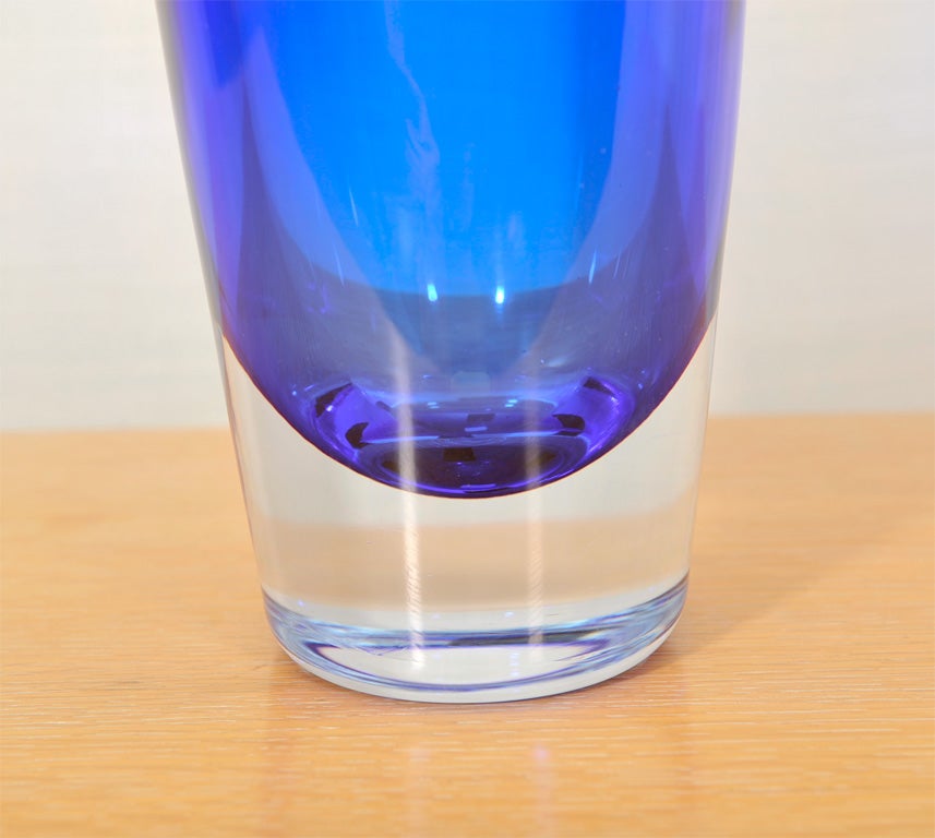 Italian Brilliant Blue Vase by Salviati
