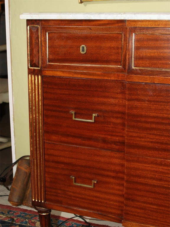 Argentine Louis XVI Style Mahogany Commode Stamped Jansen