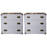 Pair of Gustavian Style Campain Chests.