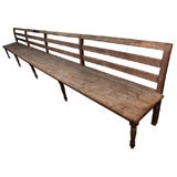 Extra Long English Carved Oak Bench