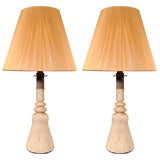 Pair of Boudoir Lamps Adapted from Doris Duke Tassel Molds.