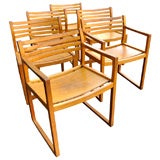 Set of Six Danish Modern Oak Dining Chairs