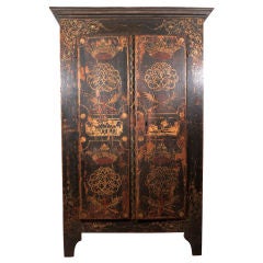 Antique rare French painted armoire from Uzes