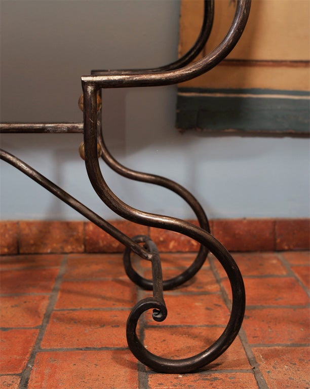 French Wrought Iron Baker's Table in the style of Jansen 1