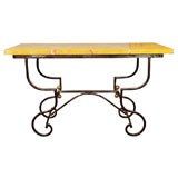 French Wrought Iron Baker's Table in the style of Jansen