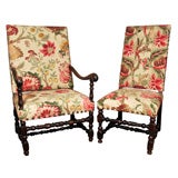 17th Century Louis XIII Arm and Side chairs