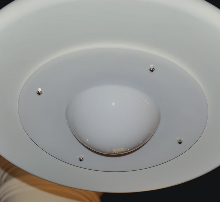 Mid-Century Modern Large White Plafonnier Ceiling Fixture For Sale