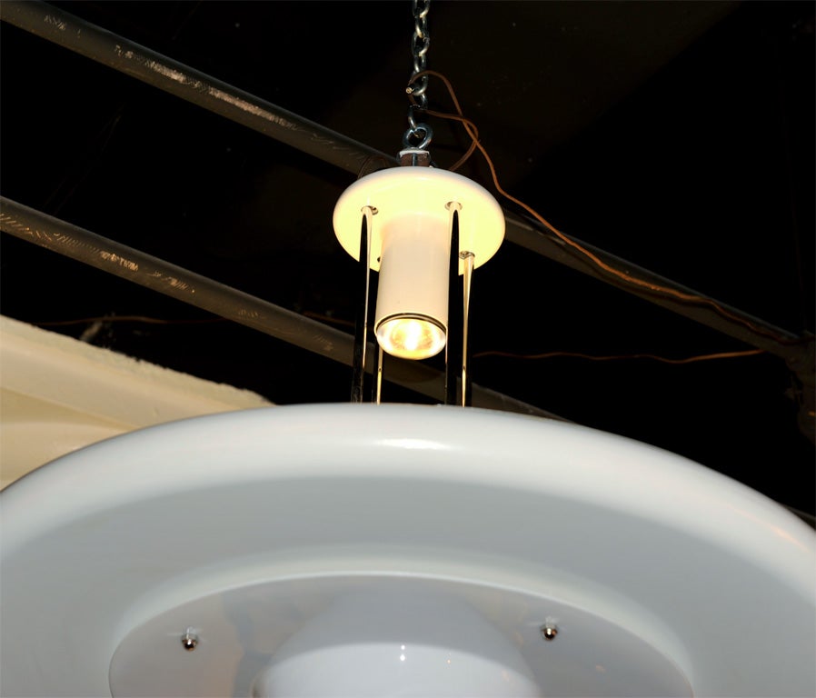 American Large White Plafonnier Ceiling Fixture For Sale