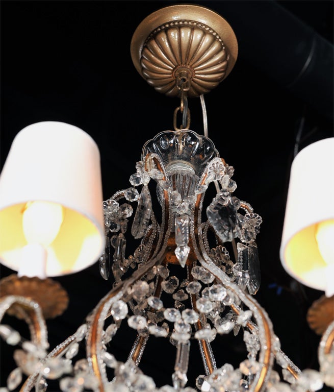 Venetian Beaded Crystal Chandelier In Excellent Condition In Bronx, NY