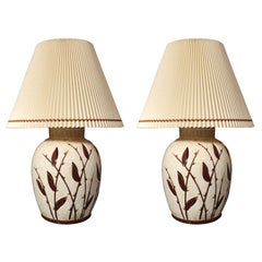 Vintage Pair of Monumental Ceramic Table Lamps