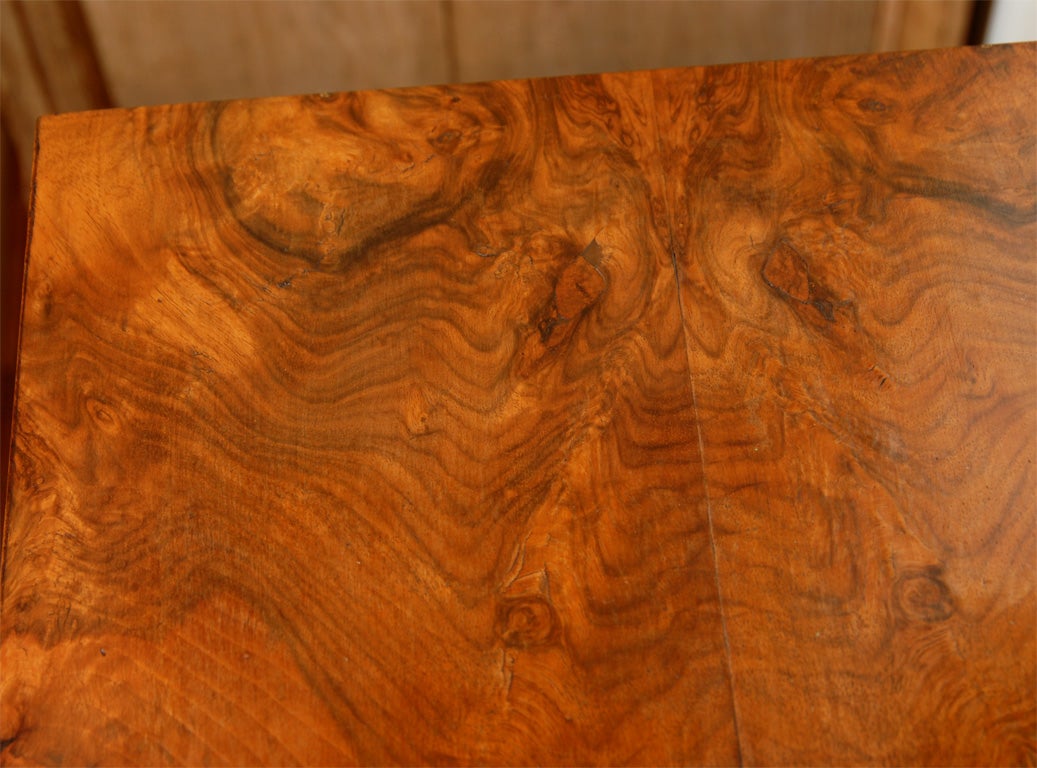 French Art Deco period burl walnut side table