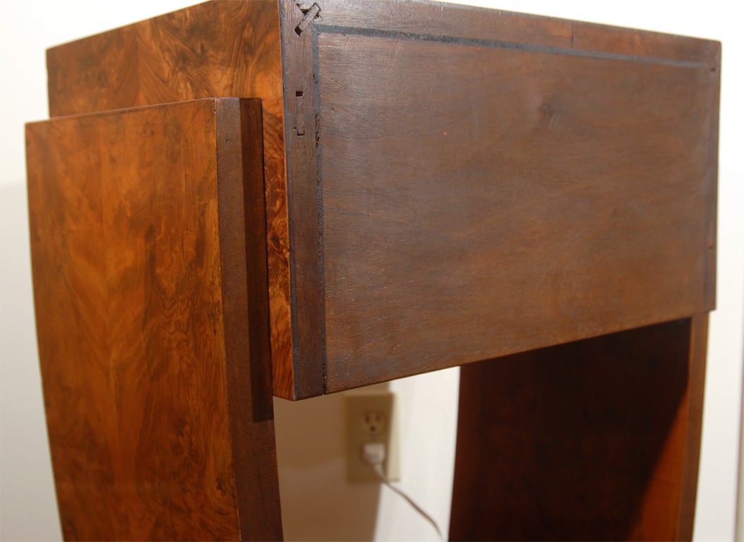 Art Deco period burl walnut side table 2