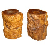 Fossilized tree side tables