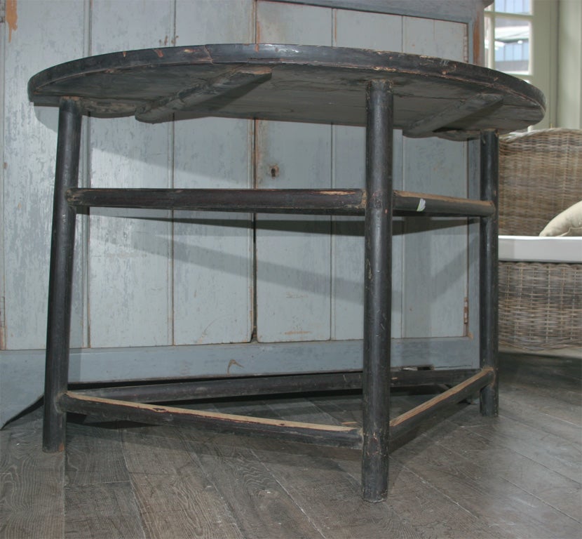 Pair Early 19th c Chinese Demi-lune Tables