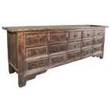 Antique 19th c Chinese 15 Drawer Sideboard