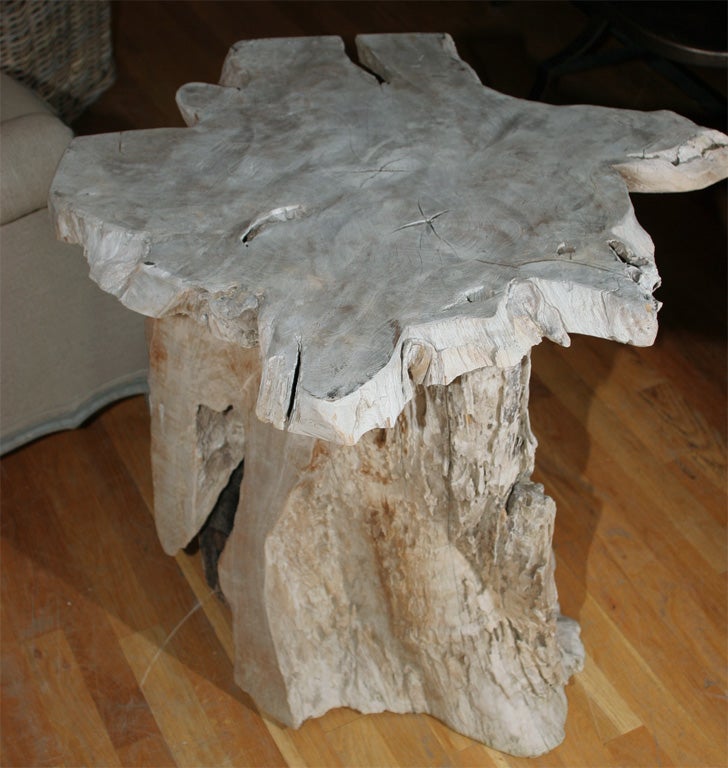 Organic form side table made from reclaimed wood. 2 available.