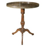 ROUND GALLERIED MARBLE TOP TABLE