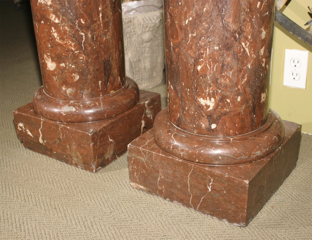 Solid marble in warm brown tones with strong veining