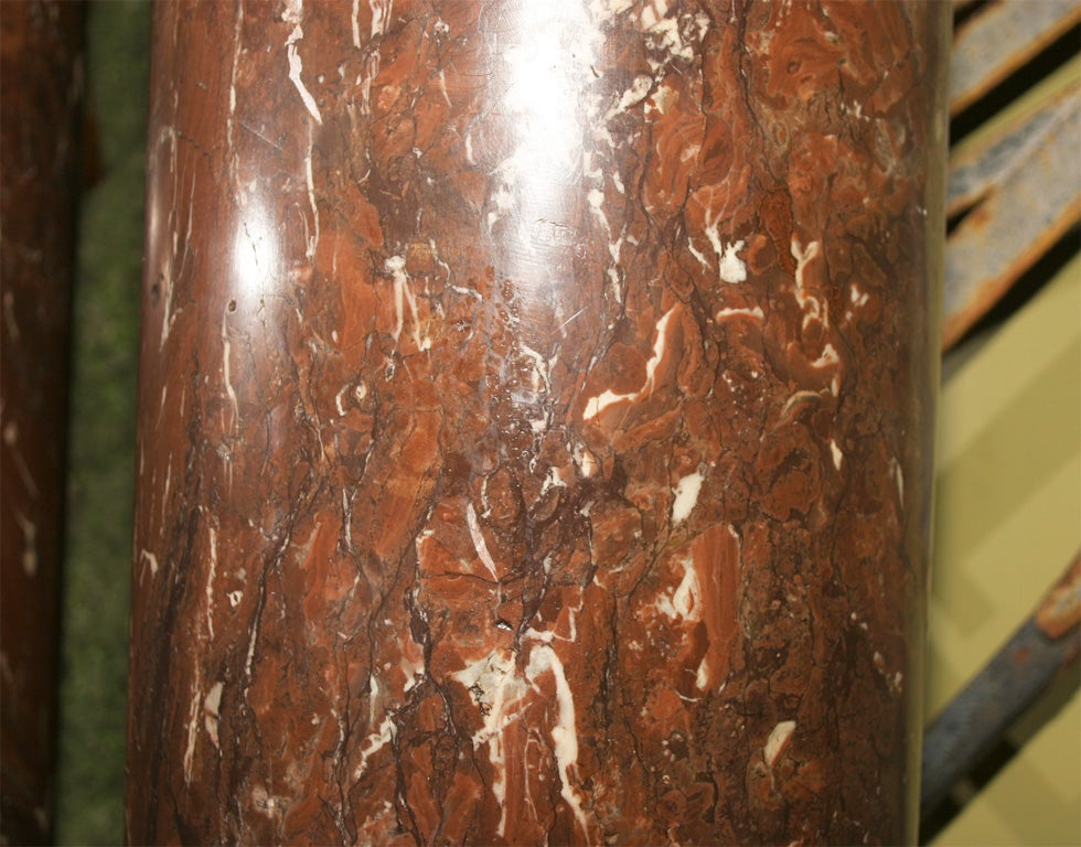 Pair of Sicilian Jasper Columns In Excellent Condition In Mt. Kisco, NY