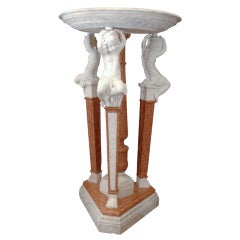 19thc Carerra marble fountain with chrubs