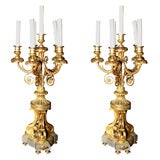 PAIR GILT BRONZE CANDLEABRA