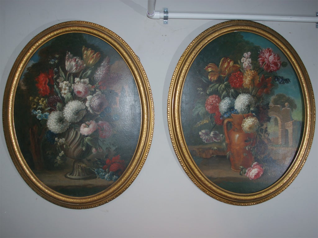 OIL ON CANVAS , IN GILT WOOD FRAMES, SIGNED ON CANVAS DEVICH (JOHN DEVICH, 20TH C. ACTIVE IN NEW YORK CITY, MEMBER  SOCIETY OF INDEPENDENT ARTISTS,LISTED WHO WAS WHO IN AMERICAN ART, 1999 EDITION)