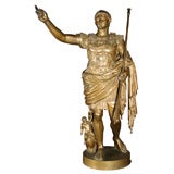 SIGNED BRONZE FIGURE OF AUGUSTUS CAESAR