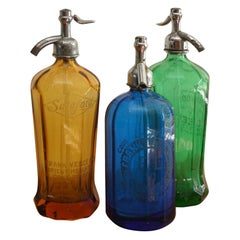 Vintage Trio of European seltzer bottles