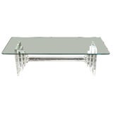 Glass and lucite coffee table