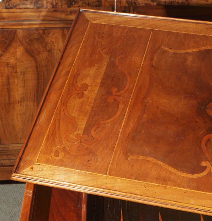 Finest antique French walnut Louis XV backgammon/card table. In Good Condition In New Orleans, LA