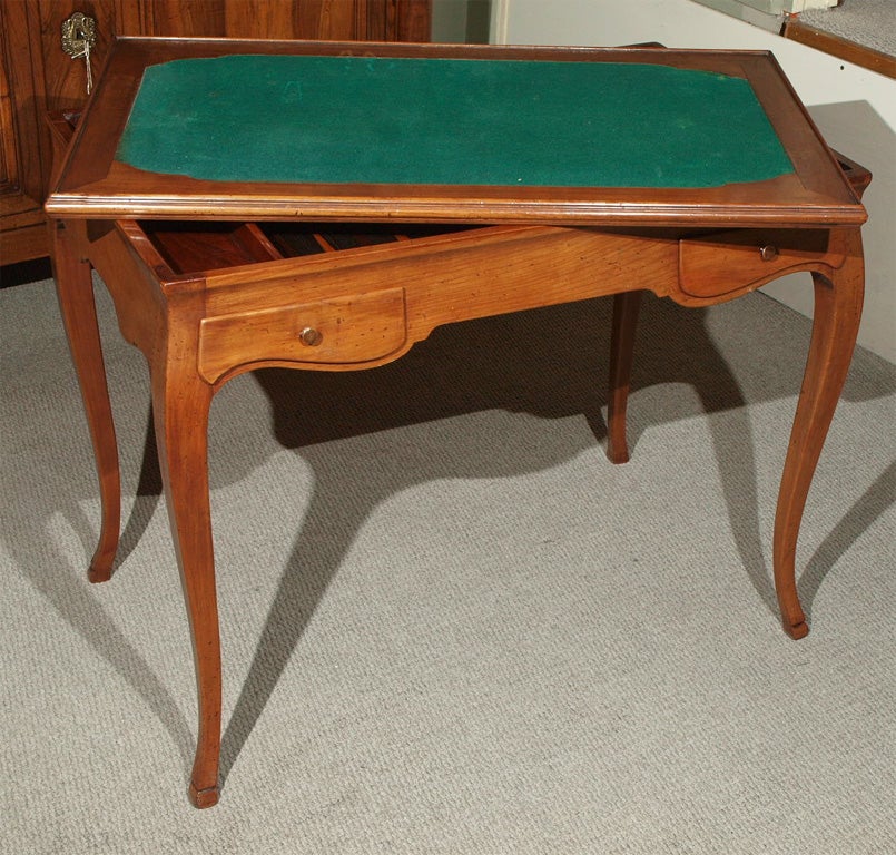 Walnut Finest antique French walnut Louis XV backgammon/card table.