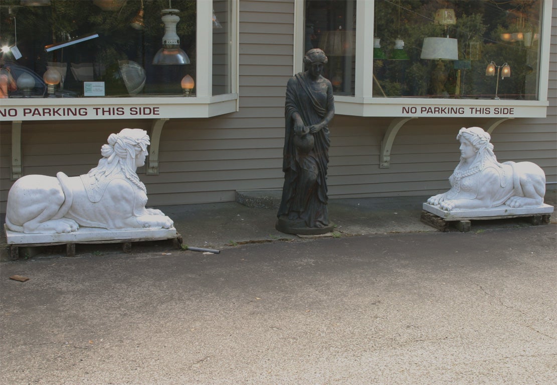 Pair Marble Sphynxes
