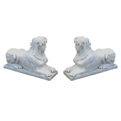Pair Marble Sphynxes
