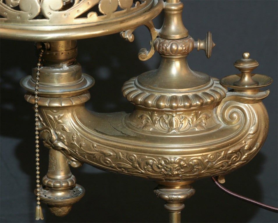 Cast Brass Student Lamp For Sale 4