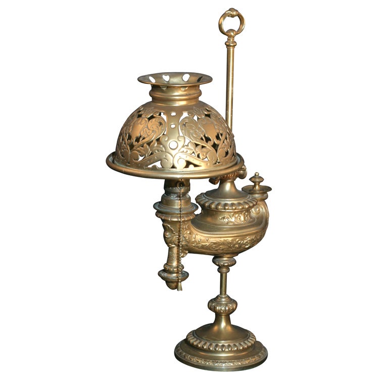 Cast Brass Student Lamp For Sale