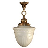 Large Opal Globe with Cast Brass Hardware