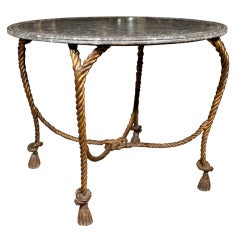 Gilt Wrought Iron Rope Form Centre Table