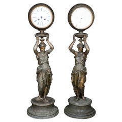 Pr. Figural Barometer and Clock