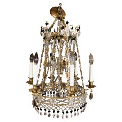19th Century Bronze and Rock Crystal Chandelier