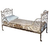Antique French Wrought-Iron Campagne Bed
