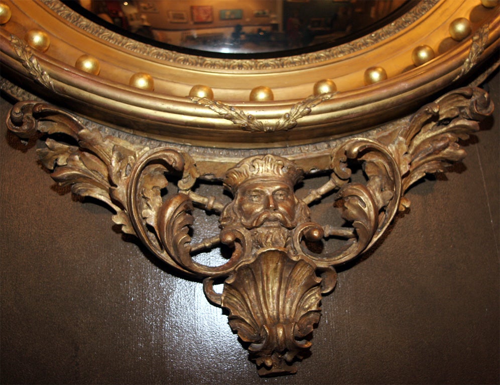 Monumental Regency Convex Mirror