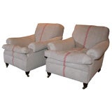 Antique Pair of English Club Chairs