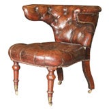 Antique Tufted Leather Desk Chair