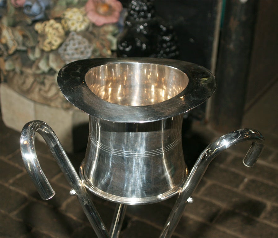 Late 20th Century Silverplate Top Hat Champagne Bucket