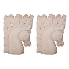 Cement Horse Heads Sculptures 1