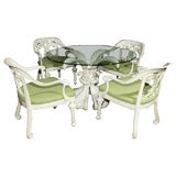 Vintage Dorothy Draper Enamel Cast Metal Table and Chairs