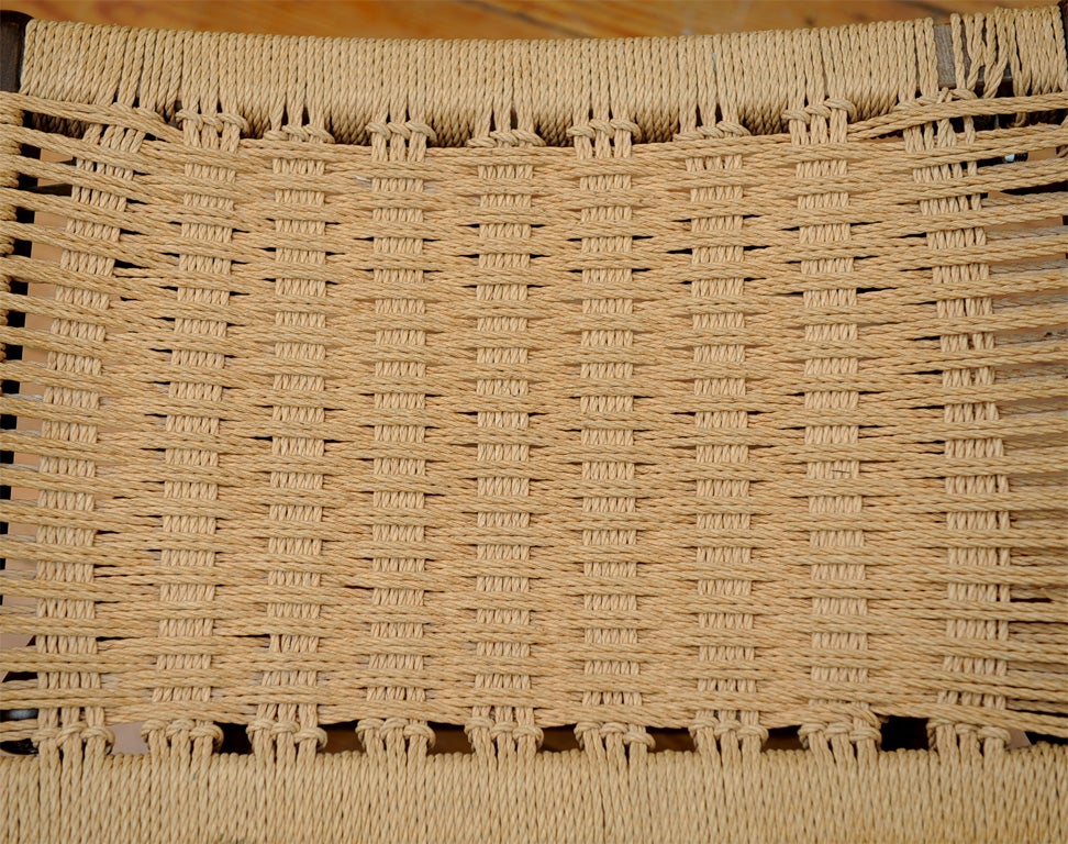 Danish Modern Rope Rocker and ottoman 2