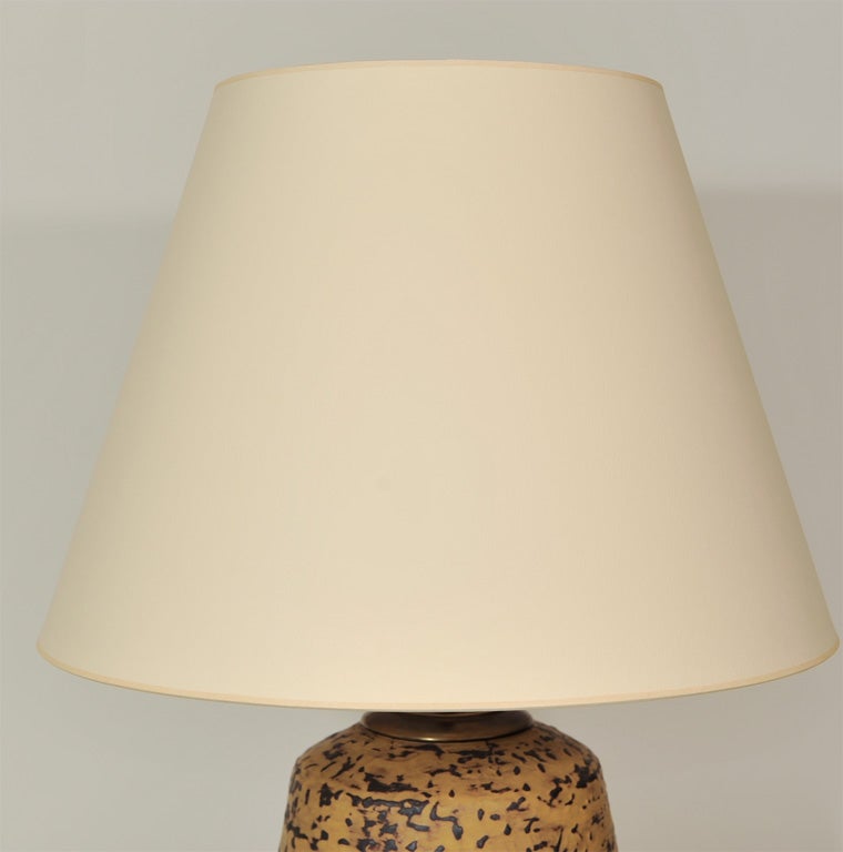 Yellow and Brown Ceramic Lamp 1